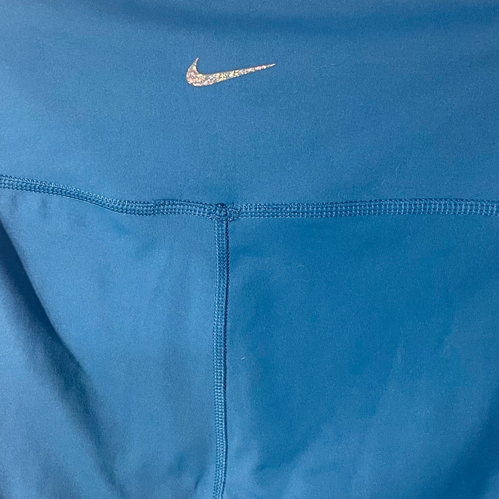 Nike yoga blue leggings pants woman’s large EUC - Picture 3 of 7